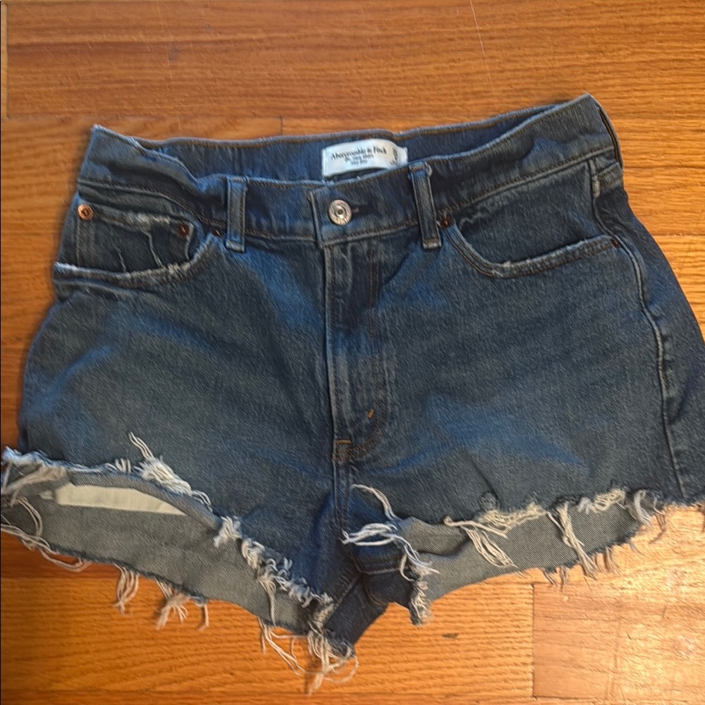 Abercrombie & Fitch Blue Distressed Jean Shorts